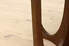 Midcentury Modern Vintage Walnut Dining Game Table Opens 80" (13)