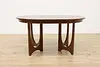 Midcentury Modern Vintage Walnut Dining Game Table Opens 80" (3)