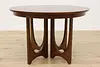 Midcentury Modern Vintage Walnut Dining Game Table Opens 80" (7)