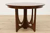 Midcentury Modern Vintage Walnut Dining Game Table Opens 80" (8)