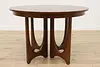 Midcentury Modern Vintage Walnut Dining Game Table Opens 80" (9)