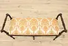 French Antique Carved Mahogany Hall Boudoir Bench New Fabric (2)