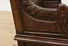 Renaissance Antique Oak Hall Bench, Carved Lions, Storage (13)