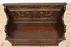 Renaissance Antique Oak Hall Bench, Carved Lions, Storage (6)