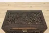 Chinese Teak Vintage Trunk or Chest, Carved Warriors, Medan (7)