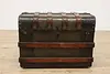 Farmhouse Antique Elm & Iron Red Cross Chest Trunk, Hartman (13)