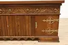 Renaissance Vintage Oak TV, Hall Console Back Bar Sideboard (10)