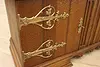 Renaissance Vintage Oak TV, Hall Console Back Bar Sideboard (17)