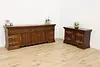 Renaissance Vintage Oak TV, Hall Console Back Bar Sideboard (2)