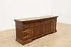 Renaissance Vintage Oak TV, Hall Console Back Bar Sideboard (4)