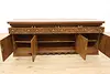 Renaissance Vintage Oak TV, Hall Console Back Bar Sideboard (7)