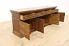 Renaissance Vintage Oak TV, Hall Console Back Bar Sideboard (8)