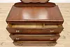 Art Deco Vintage Walnut Waterfall Dresser or Chest & Mirror (5)