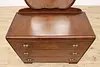 Art Deco Vintage Walnut Waterfall Dresser or Chest & Mirror (6)