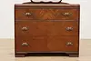 Art Deco Vintage Walnut Waterfall Dresser or Chest & Mirror (9)