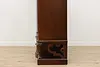 English Victorian Antique Mahogany Triple Wardrobe Armoire (11)