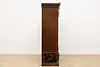 English Victorian Antique Mahogany Triple Wardrobe Armoire (13)