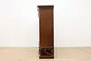 English Victorian Antique Mahogany Triple Wardrobe Armoire (9)