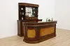 Traditional Rosewood & Burl Front & Back Bar Set Granite Top (2)