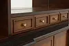 Traditional Rosewood & Burl Front & Back Bar Set Granite Top (25)