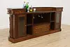 Traditional Rosewood & Burl Front & Back Bar Set Granite Top (28)