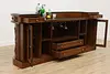 Traditional Rosewood & Burl Front & Back Bar Set Granite Top (29)