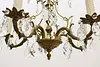 Gold Plated Brass & Prism 5 Candle Vintage Chandelier (10)