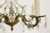 Gold Plated Brass & Prism 5 Candle Vintage Chandelier (12)