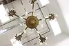 Gold Plated Brass & Prism 5 Candle Vintage Chandelier (13)