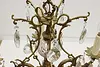 Gold Plated Brass & Prism 5 Candle Vintage Chandelier (16)