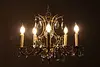 Gold Plated Brass & Prism 5 Candle Vintage Chandelier (3)