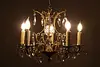 Gold Plated Brass & Prism 5 Candle Vintage Chandelier (6)