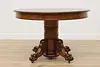 Victorian Antique 45" Round Oak Dining Table Extends 117" (10)