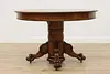 Victorian Antique 45" Round Oak Dining Table Extends 117" (13)