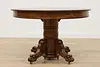 Victorian Antique 45" Round Oak Dining Table Extends 117" (14)