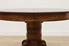 Victorian Antique 45" Round Oak Dining Table Extends 117" (15)