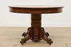 Victorian Antique 45" Round Oak Dining Table Extends 117" (17)