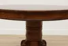 Victorian Antique 45" Round Oak Dining Table Extends 117" (18)