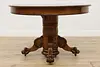 Victorian Antique 45" Round Oak Dining Table Extends 117" (20)