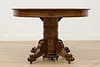 Victorian Antique 45" Round Oak Dining Table Extends 117" (6)