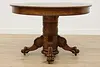 Victorian Antique 45" Round Oak Dining Table Extends 117" (9)