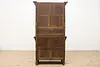 Black Forest Antique Carved Oak & Stained Glass Bar Bookcase (16)