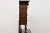 Black Forest Antique Carved Oak & Stained Glass Bar Bookcase (18)