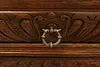 Black Forest Antique Carved Oak & Stained Glass Bar Bookcase (25)