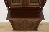 Black Forest Antique Carved Oak & Stained Glass Bar Bookcase (7)