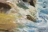 Rocky Shore with Waves Vintage Original Oil Painting Rea 41" (12)