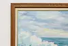 Rocky Shore with Waves Vintage Original Oil Painting Rea 41" (4)