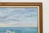 Rocky Shore with Waves Vintage Original Oil Painting Rea 41" (5)