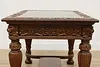 Victorian Antique Carved Oak Library Table Office Desk Lions (12)