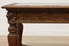 Victorian Antique Carved Oak Library Table Office Desk Lions (16)